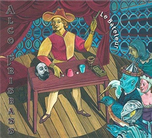 Vinyl album cover depicting a colorful, surrealist scene with figures and objects.