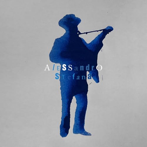CD cover featuring a blue watercolor silhouette of a man with a saxophone.