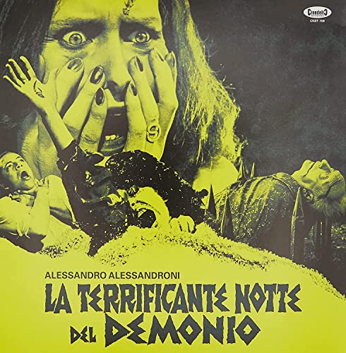 Yellow vinyl record cover with a frightened woman and screaming figures.