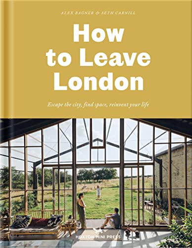 Book cover: "How to Leave London" with image of a rural building.