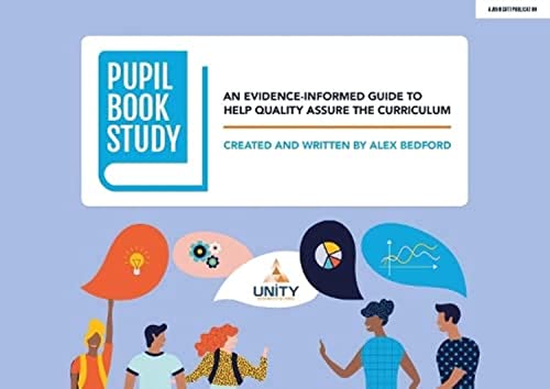 Book cover with diverse people and icons, titled “Pupil Book Study”.