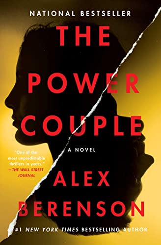 Book cover: “The Power Couple” by Alex Berenson, featuring silhouetted faces.