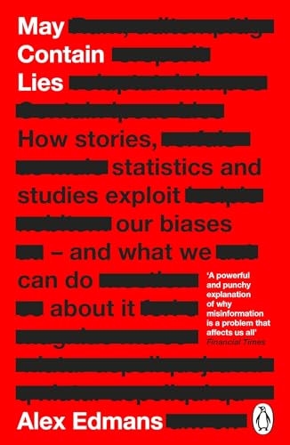 Red book cover with black text: "May Contain Lies" by Alex Edmans.