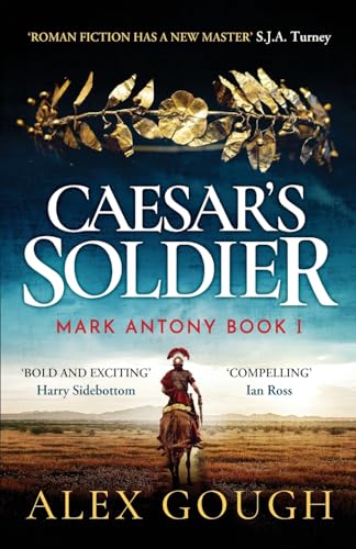 Book cover: "Caesar's Soldier" depicts a Roman soldier on horseback.