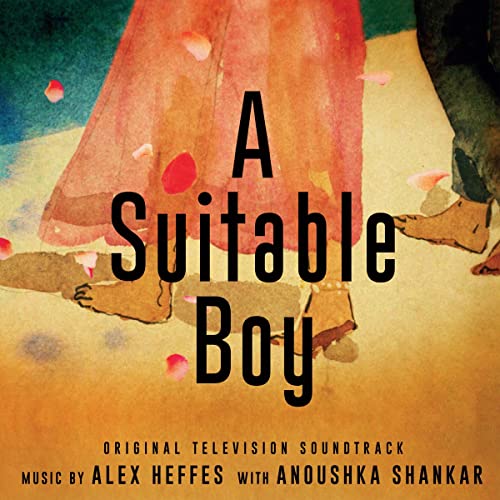 A Suitable Boy" soundtrack vinyl cover with feet and falling petals.