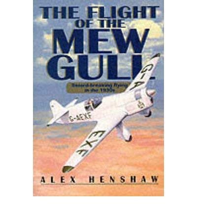 Book cover featuring a white Mew Gull airplane flying over a landscape.