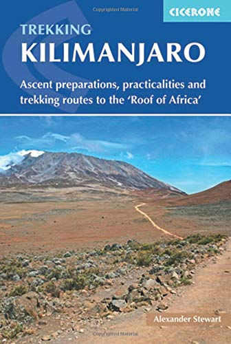Book cover: Kilimanjaro trekking guide with mountain landscape image.