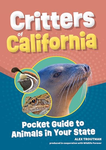 Book cover: "Critters of California" featuring a quail, seal, and lizard.