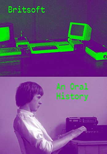Book cover: vintage computers, a person, and green text on purple.