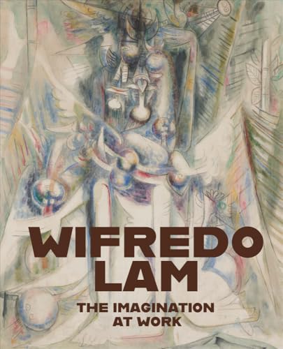 Book cover featuring a surrealist painting with abstract figures and text Wifredo Lam.