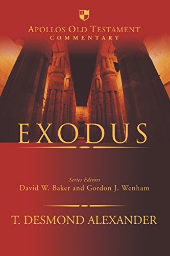 Book cover for "Exodus" commentary, featuring ancient Egyptian pillars.
