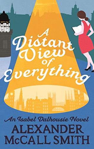 Book cover: woman in red dress, yellow spotlight, cityscape, author's name at the bottom.