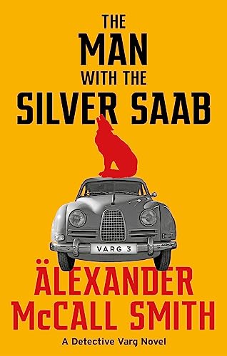 Book cover: silver Saab with a red wolf on top, yellow background.