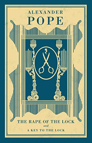 Book cover for "The Rape of the Lock" featuring scissors and candelabras.