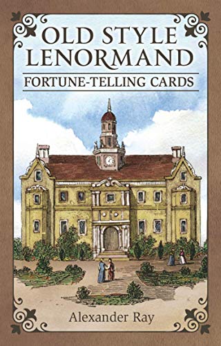 Card deck cover with ornate title and illustration of a stately building.