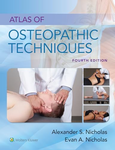 Book cover: "Atlas of Osteopathic Techniques," showing hands-on patient treatment.