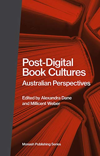 Book cover for "Post-Digital Book Cultures" with stacked books imagery.