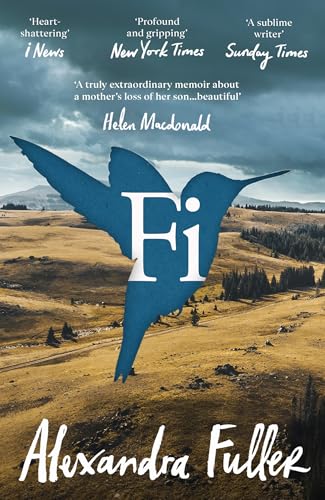 Book cover: “Fi” memoir with a hummingbird silhouette over a landscape.
