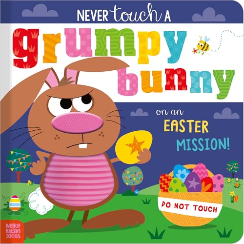 Book cover featuring a grumpy brown bunny holding a yellow egg.
