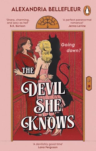 Book cover: two women and a shadowy figure in a red elevator.