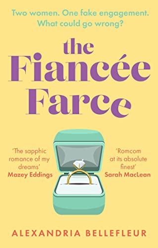 Book cover: “The Fiancée Farce” with an open teal jewelry box and ring.