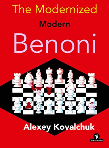 Chess book cover, "The Modernized Modern Benoni" by Alexey Kovalchuk, with chess pieces.