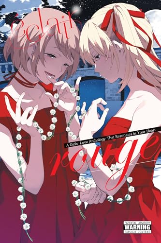 Two young women with flower garlands, manga cover, explicit content warning.