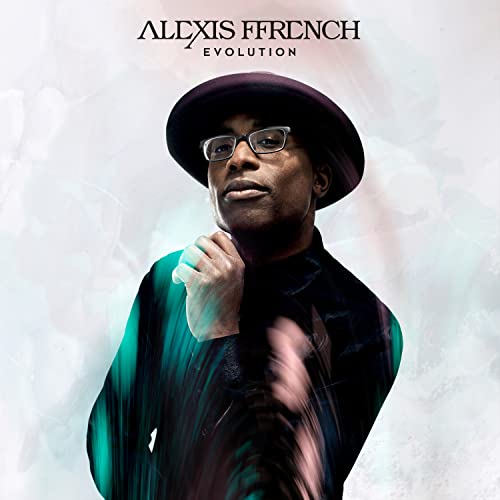 Alexis Ffrench album cover: portrait of a man in a hat and suit.