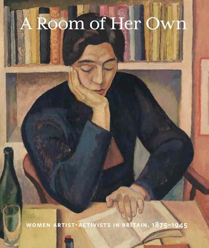 Book cover: woman with books, titled “A Room of Her Own.”