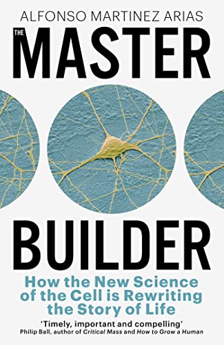 Book cover: "The Master Builder" with a neuron image and blue circles.