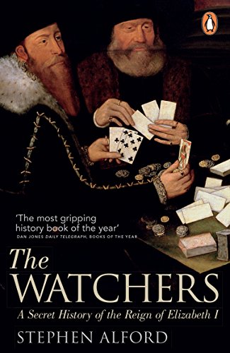 Book cover: two men in Elizabethan attire with playing cards and coins.