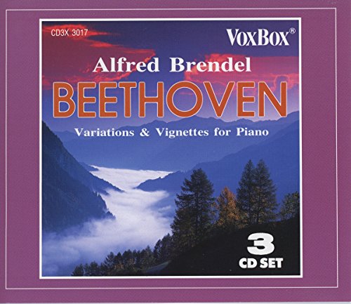 CD case for Alfred Brendel’s Beethoven piano variations, with mountain landscape.