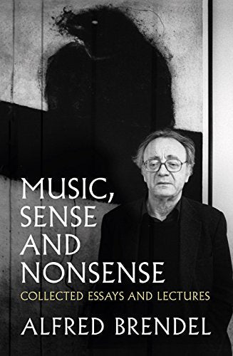 Black and white book cover featuring a portrait of Alfred Brendel before abstract art.
