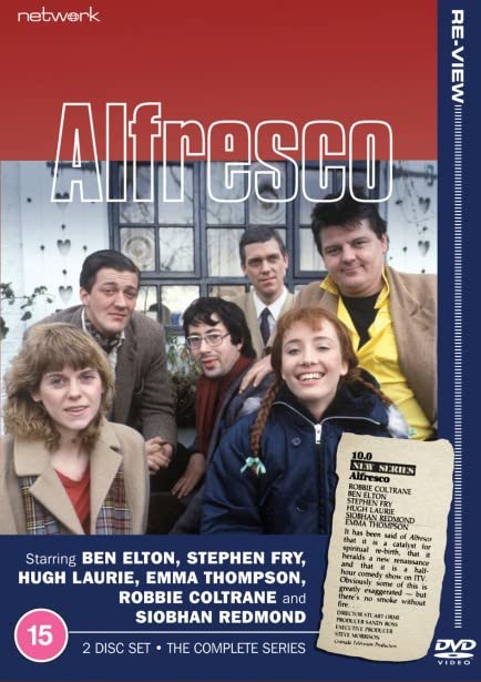 DVD cover for Alfresco featuring a cast photo of six actors including Emma Thompson.