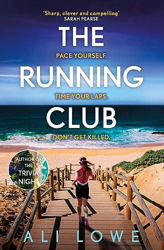 Book cover: "The Running Club" with a woman running on a beach.