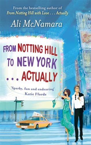 Book cover: couple in New York City with bright Broadway lights.