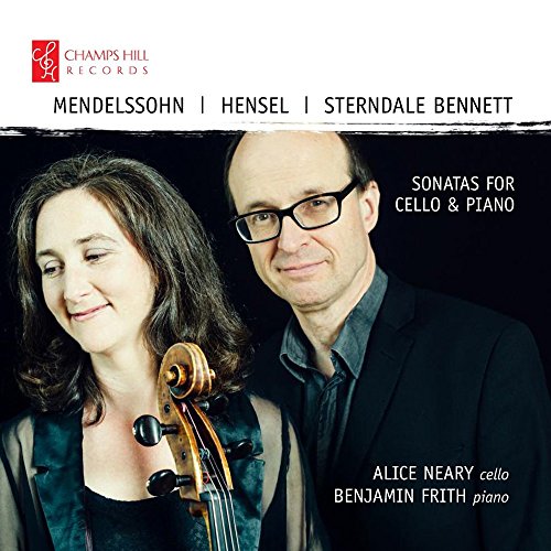 CD cover with portraits of Alice Neary and Benjamin Frith, cellist and pianist.