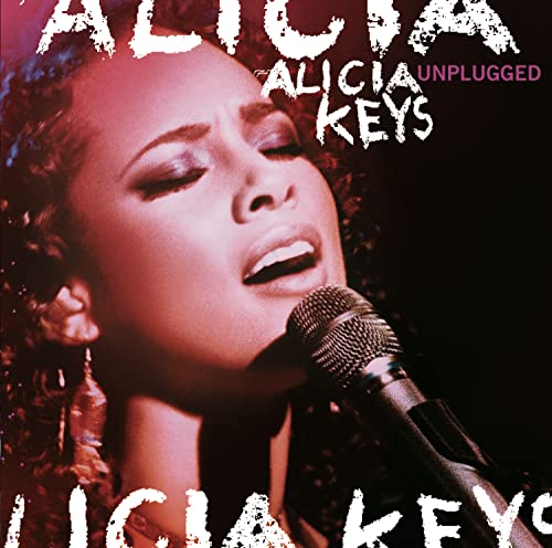 Alicia Keys "Unplugged" CD cover featuring a close-up of the singer.