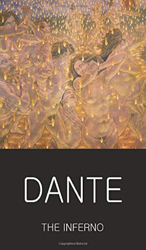 Book cover showing nude figures amidst flames with the title Dante The Inferno below.