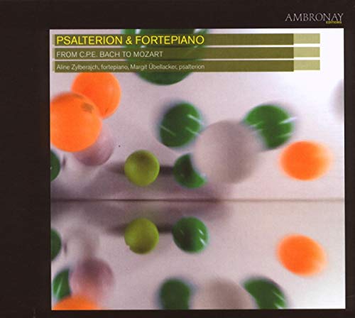 CD cover with abstract colorful orbs and text: "Psalterion & Fortepiano".
