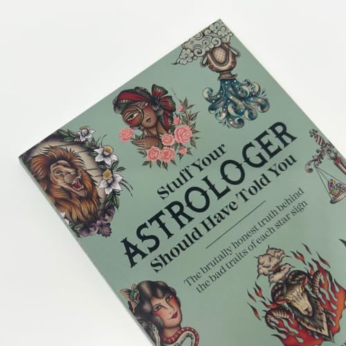 Book cover with astrological illustrations and bold, dark text.