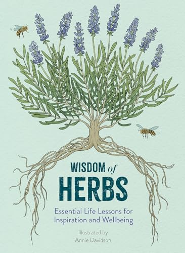 Book cover with illustration of lavender plant, bees, and text.