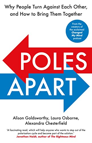 Book cover: “Poles Apart” with opposing red and blue arrows.