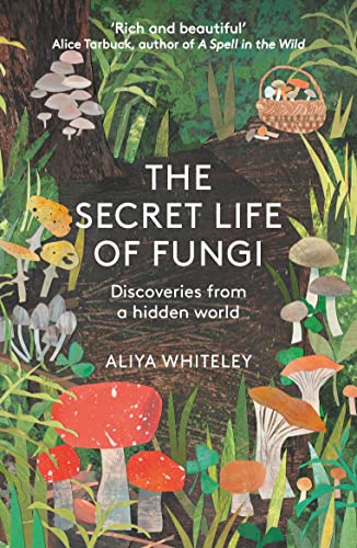 Book cover depicting various colorful mushrooms and forest greenery.