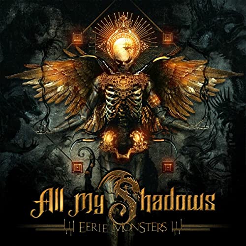 CD cover: skeletal winged figure with glowing orb, dark fantasy art.