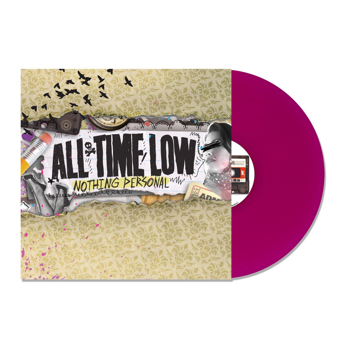 Album cover for All Time Low’s “Nothing Personal” with collage elements.