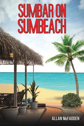 Book cover: beach scene with palm tree and thatched roof structure.