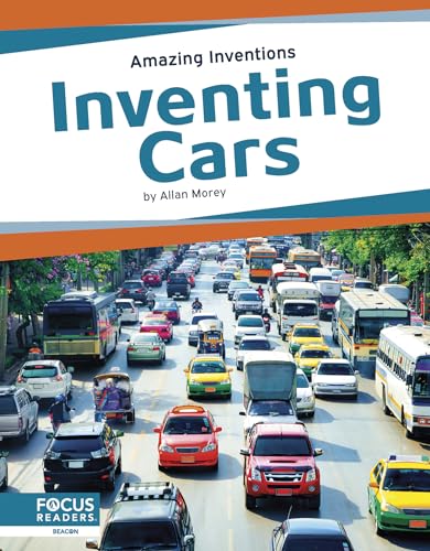 Book cover: "Inventing Cars" with a busy city street scene.