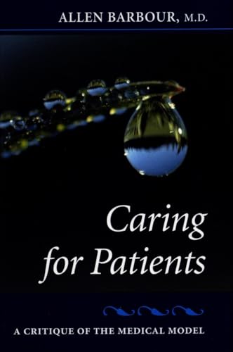 Book cover: "Caring for Patients" with water droplets on a dark background.