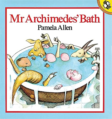 Book cover: animals crowded in a pink bathtub, illustrated style.